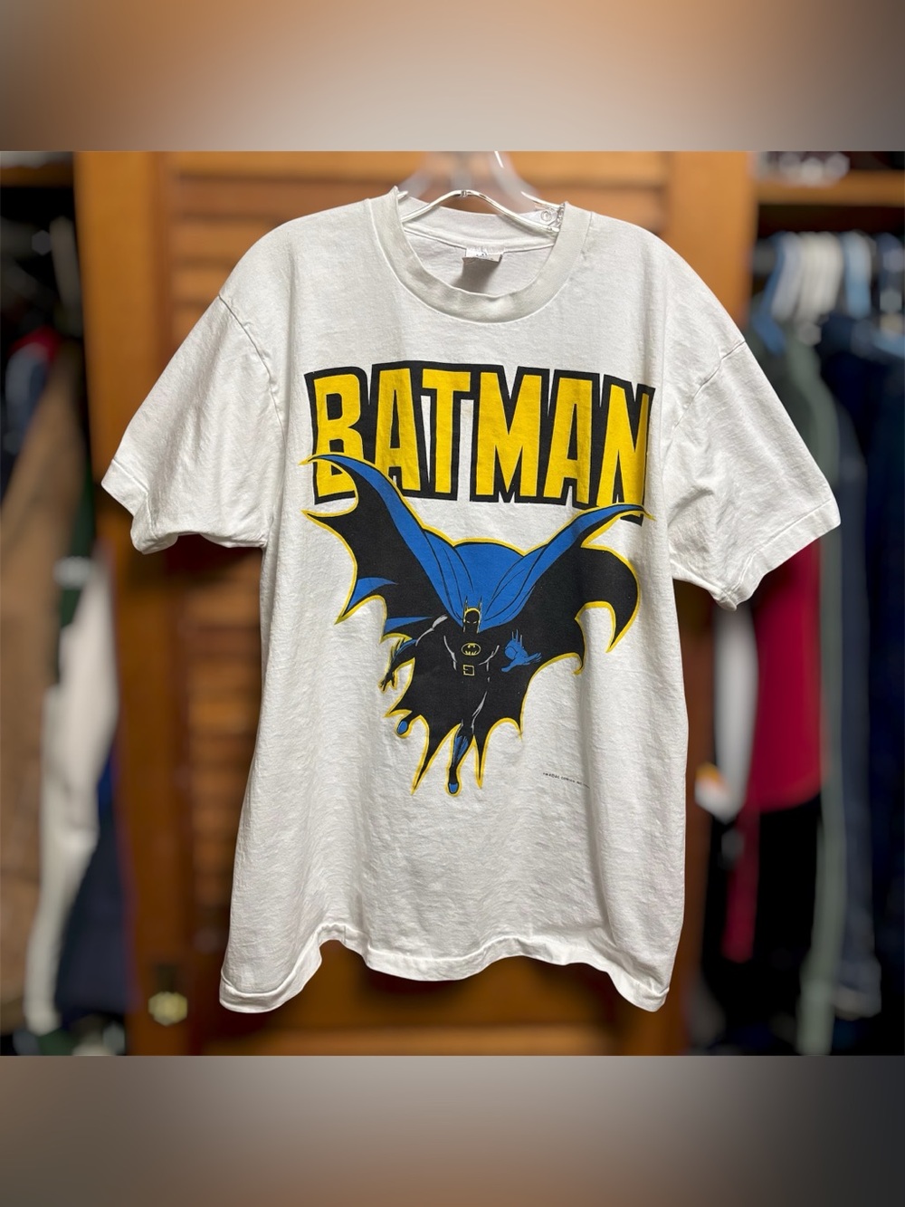 Vintage 1989 Batman Graphic T Shirt DC Comics Single Stitch USA Made XL White